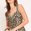 DESERT ROSE LEOPARD WOVEN MIDI DRESS - LEOPARD