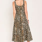 DESERT ROSE LEOPARD WOVEN MIDI DRESS