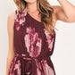 CRIMSON AFFAIR BURGUNDY PLEATED ONE-SHOULDER MAXI DRESS