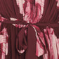 CRIMSON AFFAIR BURGUNDY PLEATED ONE-SHOULDER MAXI DRESS