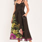 CACAO FLORAL FESTIVAL WOVEN MIDI DRESS