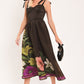 CACAO FLORAL FESTIVAL WOVEN MIDI DRESS