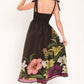 CACAO FLORAL FESTIVAL WOVEN MIDI DRESS