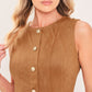 SADDLE SUEDE SWING FAUX SUEDE MIDI DRESS