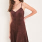 RAISIN RENDEZVOUS FAUX SUEDE MAXI DRESS