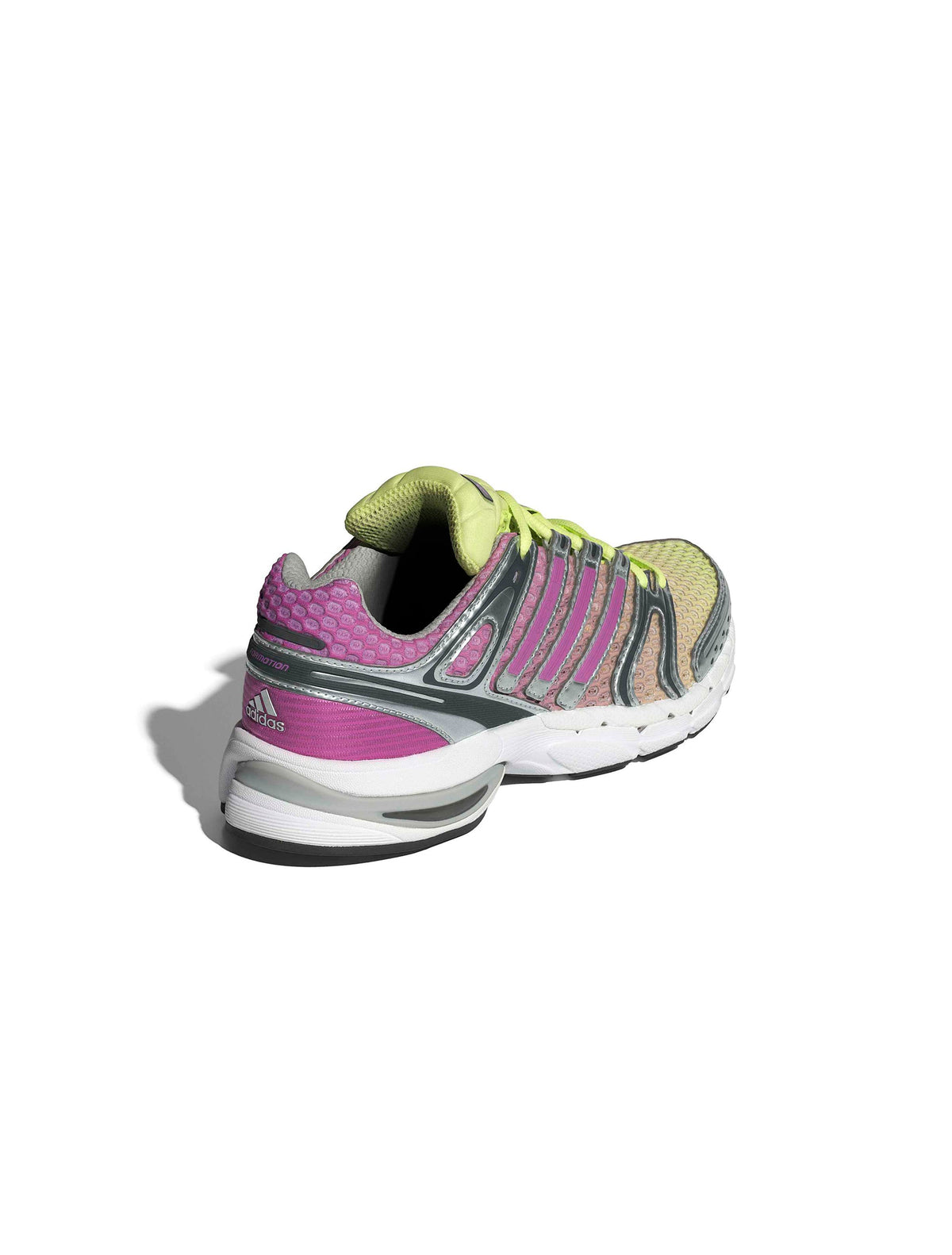 Adidas Womens Adistar Control 5 lilac athletic footwear, back and lateral top view, showcasing sleek design and supportive sole