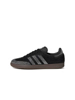 Women's Adidas Rhinestone Samba OG sneakers in black and silver with side view detailing