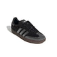 Women’s black and silver rhinestone Samba OG sneakers by Adidas, front lateral top view