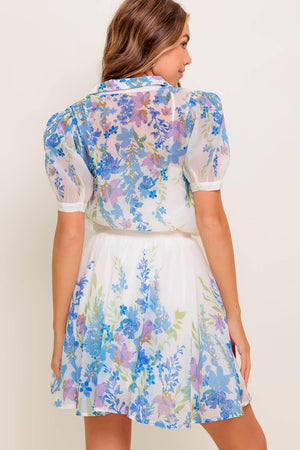 Flying Tomato Sunset Sail woven mini skirt in ivory, featuring a lightweight, stylish design with a comfortable fit.