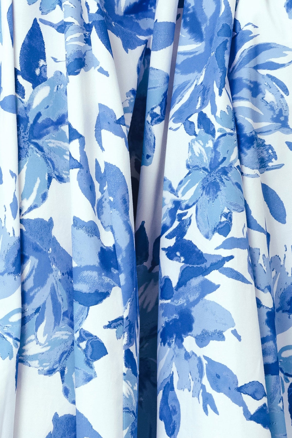 Flying Tomato SKY BLOSSOM woven full circle skirt in off-white and blue with floral pattern, flowing and lightweight fabric.