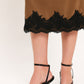 UMBER LACE AFTERGLOW FAUX SUEDE STRAIGHT SKIRT