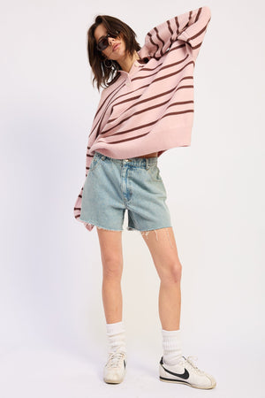 Emory Park Oriel Shorts in classic denim fabric, featuring a casual fit and front pockets, perfect for everyday summer wear.