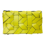 Woven clutch handbag by thebagicon, featuring intricate woven design and compact size, perfect for stylish accessory use.