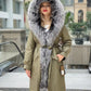 Genuine Silver Fox Fur Trim Rabbit Fur Insulated Parka