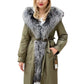 Genuine Silver Fox Fur Trim Rabbit Fur Insulated Parka