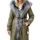 Genuine Silver Fox Fur Trim Rabbit Fur Insulated Parka