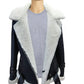 Jaynes Sheepskin Black and White Biker Shearling Jacket
