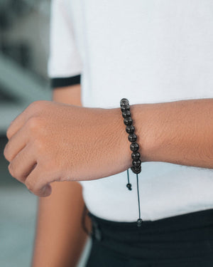 Black Tourmaline Beaded Bracelet - Bali
