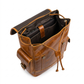 Earthen leather laptop backpack by Classy Leather Bags, luxury brown leather design