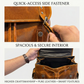 Earthen leather laptop backpack by Classy Leather Bags, spacious luxury leather design