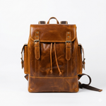 Earthen leather laptop backpack by Classy Leather Bags, luxury brown leather design