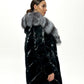 Genuine Silver Fox Fur Down Fill Coat