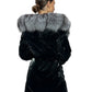 Genuine Silver Fox Fur Down Fill Coat
