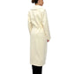 Genuine Mink Fur Rex Fur Trim Virgin Wool Coat in White
