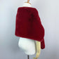 Red Bridal Fur Shawl with Fleece Lining (Audrey Red05)