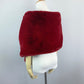 Red Bridal Fur Shawl with Fleece Lining (Audrey Red05)