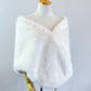 Pink Bridal Fur Shawl with Fleece Lining (Butterfly 07)