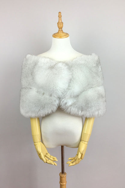 Light Gray / Silver Fur Wrap (Penelope LGry07)