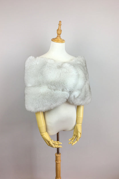 Silver Grey Faux Fur Wrap (Penelope SGry01)