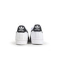 White and black Adidas men's Superstar sneakers, side view