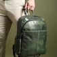 Luxury Italian Leather Backpack, Green