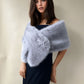 Soft Grey Faux Fur Shawl / Wrap with hooks and eyes (Lilian Gry07)