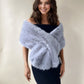 Soft Grey Faux Fur Shawl / Wrap with hooks and eyes (Lilian Gry07)