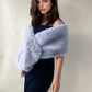 Soft Grey Faux Fur Shawl / Wrap with hooks and eyes (Lilian Gry07)