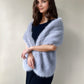 Soft Grey Faux Fur Shawl / Wrap with hooks and eyes (Lilian Gry07)