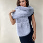 Soft Grey Faux Fur Shawl / Wrap with hooks and eyes (Lilian Gry07)