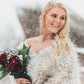 Blush with Black Tips Faux Fur Shawl (Lilian Blu02)