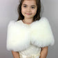 Ivory White Flower Girl / Junior Bridesmaid Fur Shawl (Kid Wht01)