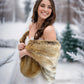 Brown Faux Fur Shawl (Butterfly Brw05)
