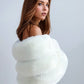 Bridal Pure Ivory Fur Shawl (Diana Wht01)