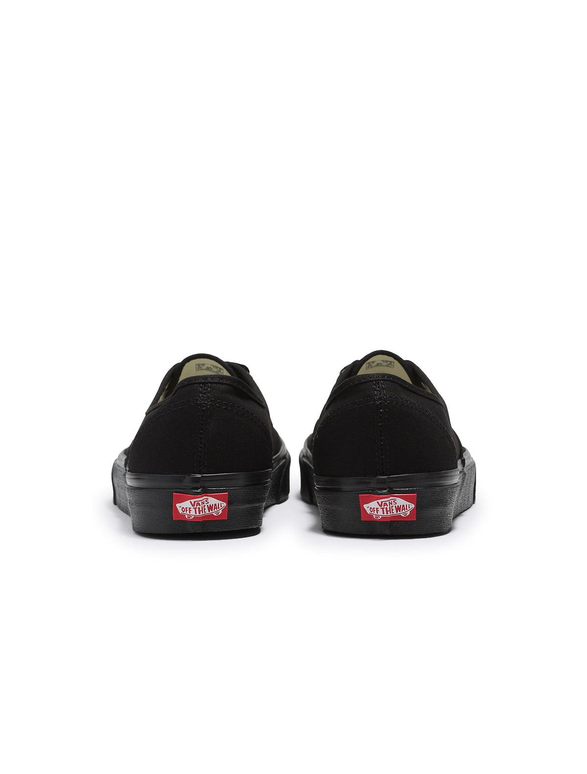 Denim Exchange men's Vans Authentic sneakers in triple black, low-top canvas design with white sole