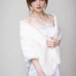Light Ivory Bridal Fur Shawl with Fleece Lining (Butterfly Ivy07)