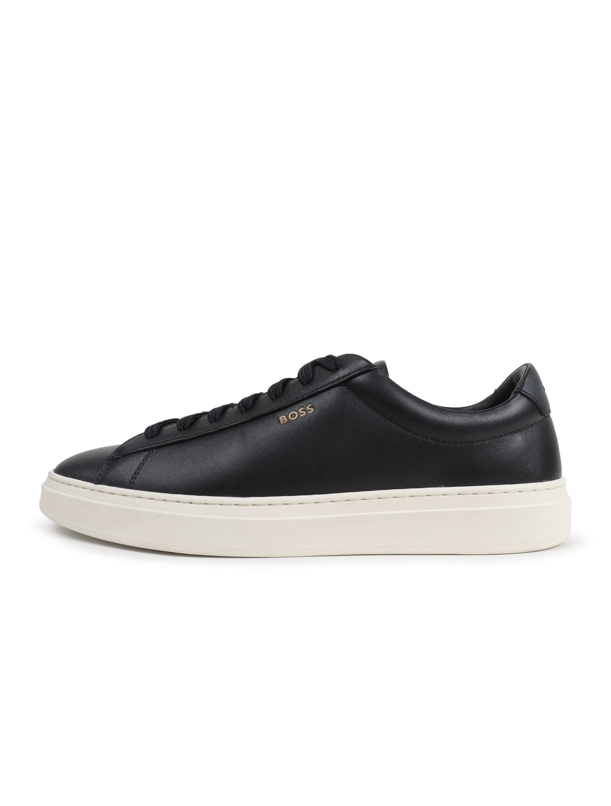 Black Hugo Boss Kieran Tenn men's footwear shoes with sleek design and lace-up style, perfect for casual and smart looks.