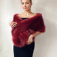 Red Fur Shawl (Lilian Red03)