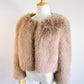 Brown Faux Fur Bridal Jacket (Anna Brw07)