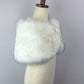 Ivory with Black Flower Girl / Junior Bridesmaid Fur Shawl (Kid Wht03)
